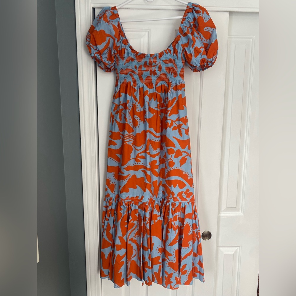 La Ligne Amy Dress, Periwinkle/Tangerine - Sz M NEW, never worn, nwot✨ - Picture 4 of 9
